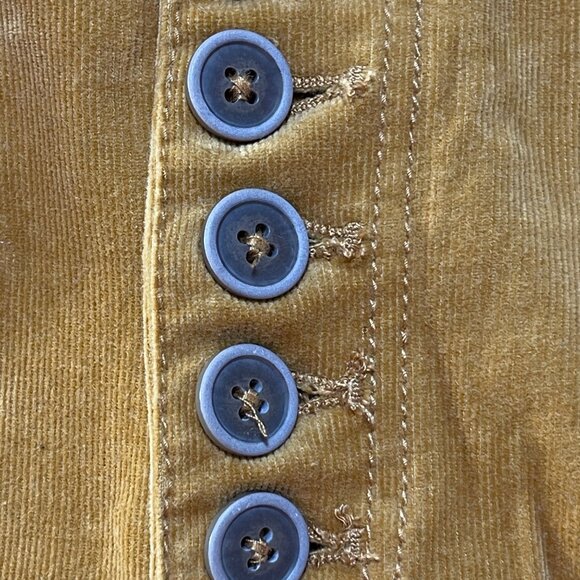 Pilcro High-Rise Skinny Pants Corduroy Mustard Yellow Size 29 Exposed Button Fly - Picture 9 of 9